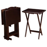 Donna  TV Tray Table Set with Stand Black