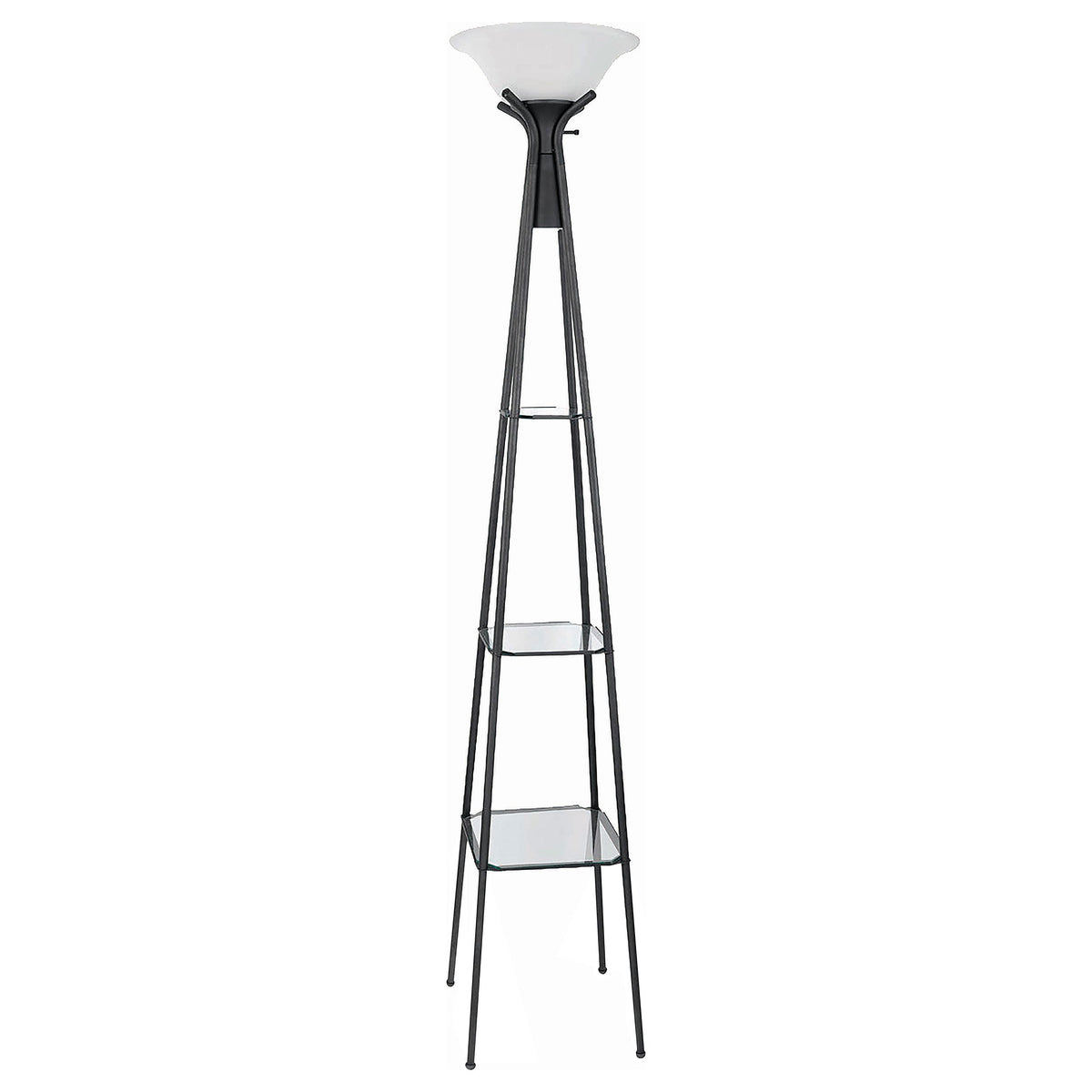 Gianni Versatile Shelf Tower Floor Lamp Charcoal Black