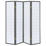 Roberto 4-panel Folding Screen Dark Grey and White