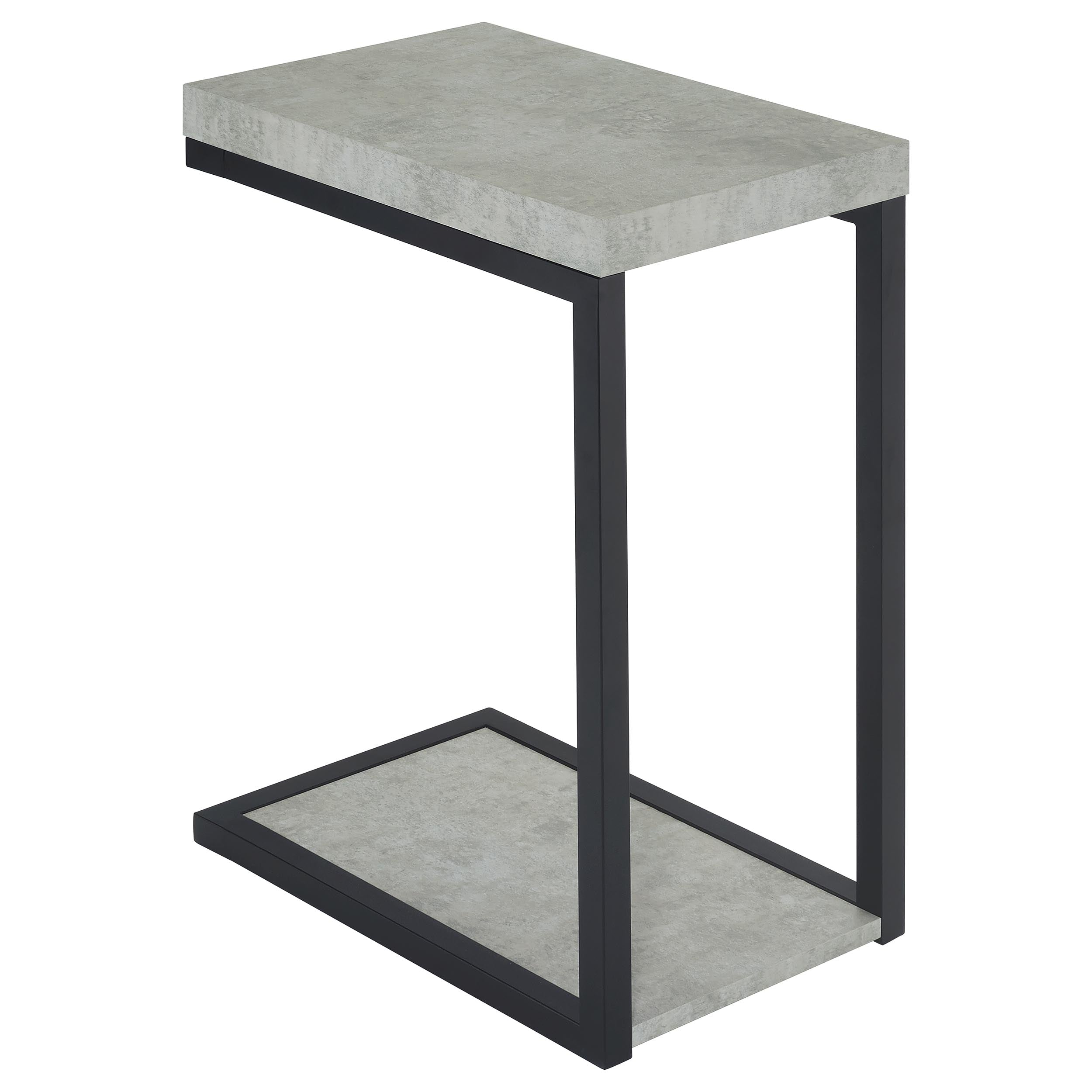 Beck Engineered Wood C-Shape Sofa Side Table Antique Nutmeg
