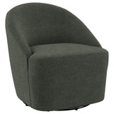 Leon Upholstered Barrel Accent Swivel Chair Hunter Green