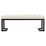 Mesa Boucle Upholstered Tufted Accent Bench Vanilla