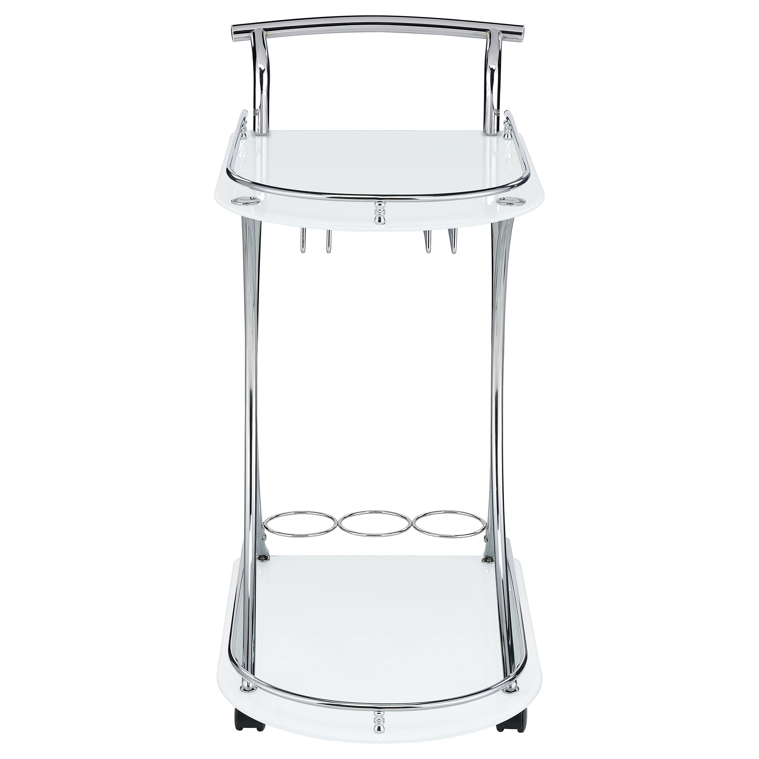 Elfman 2-shelve Serving Cart Chrome and Black