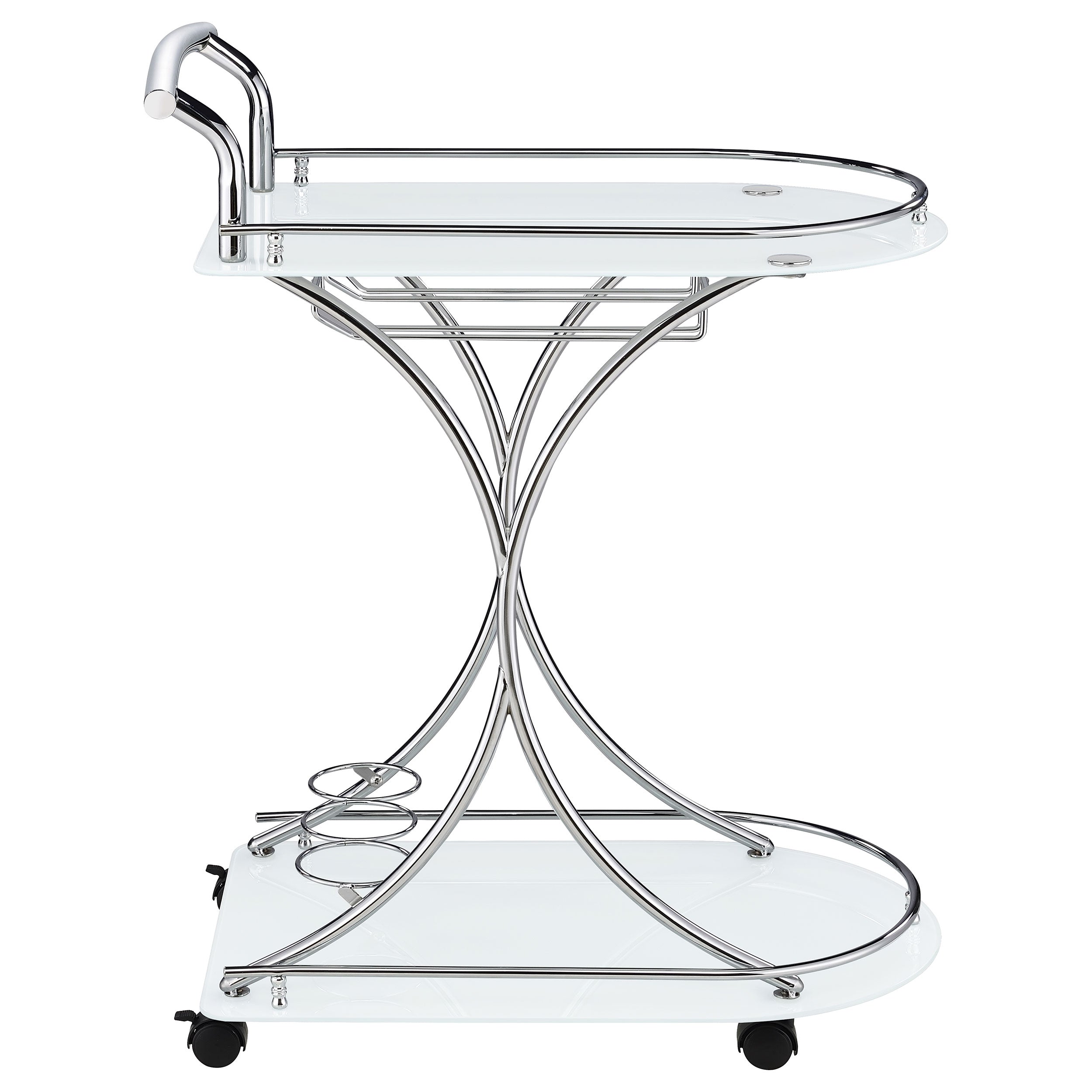 Elfman 2-shelve Serving Cart Chrome and Black