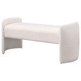 Peoria Velvet Upholstered Accent Bench Ivory