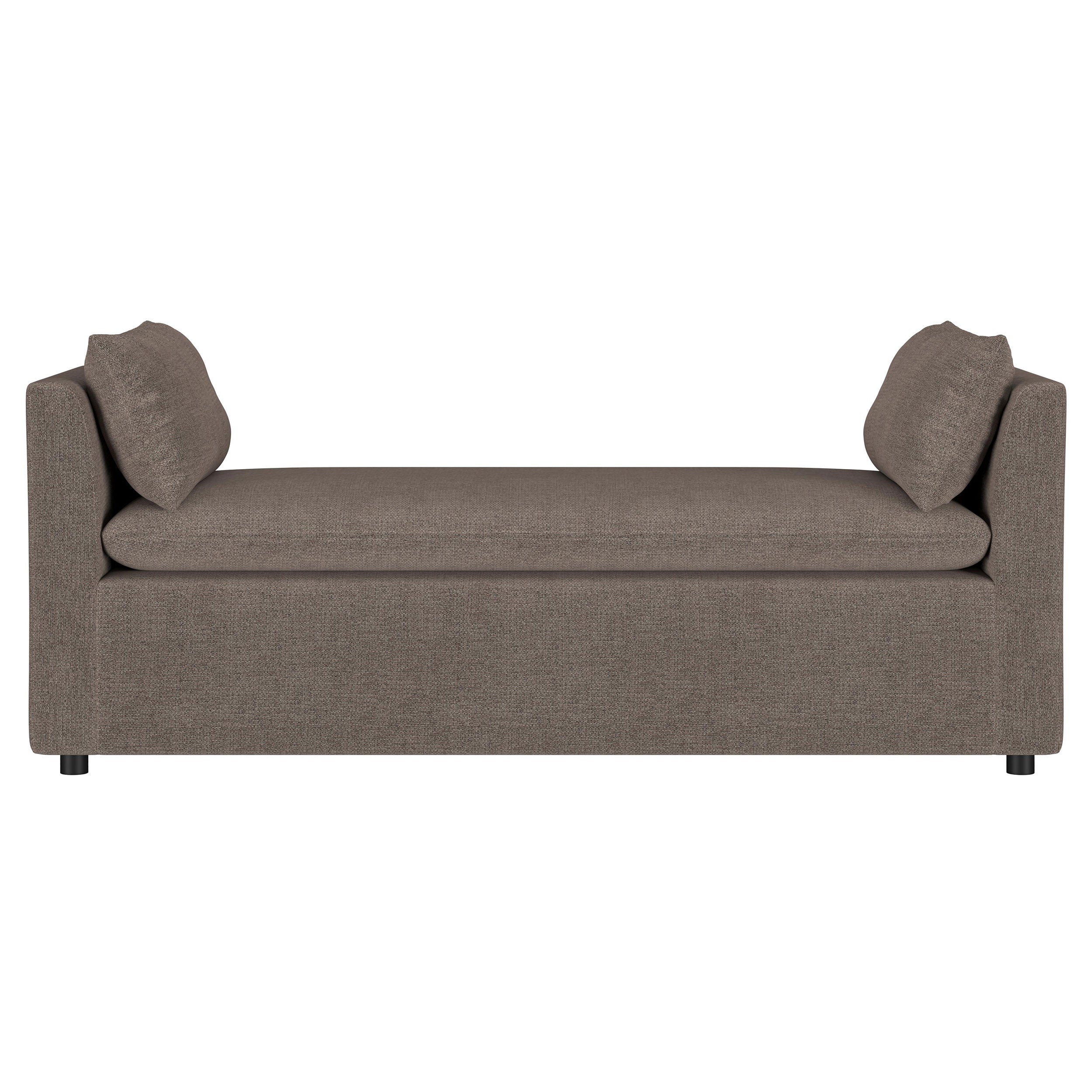 Robin Upholstered Accent Bench with Armrests Brown