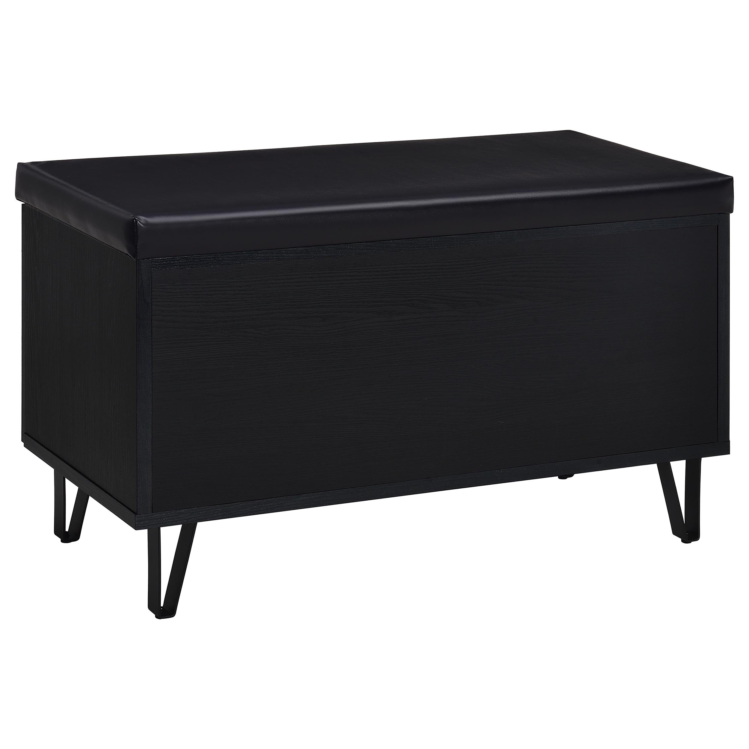 Brixton 2-door Padded Entryway Shoe Storage Bench Black