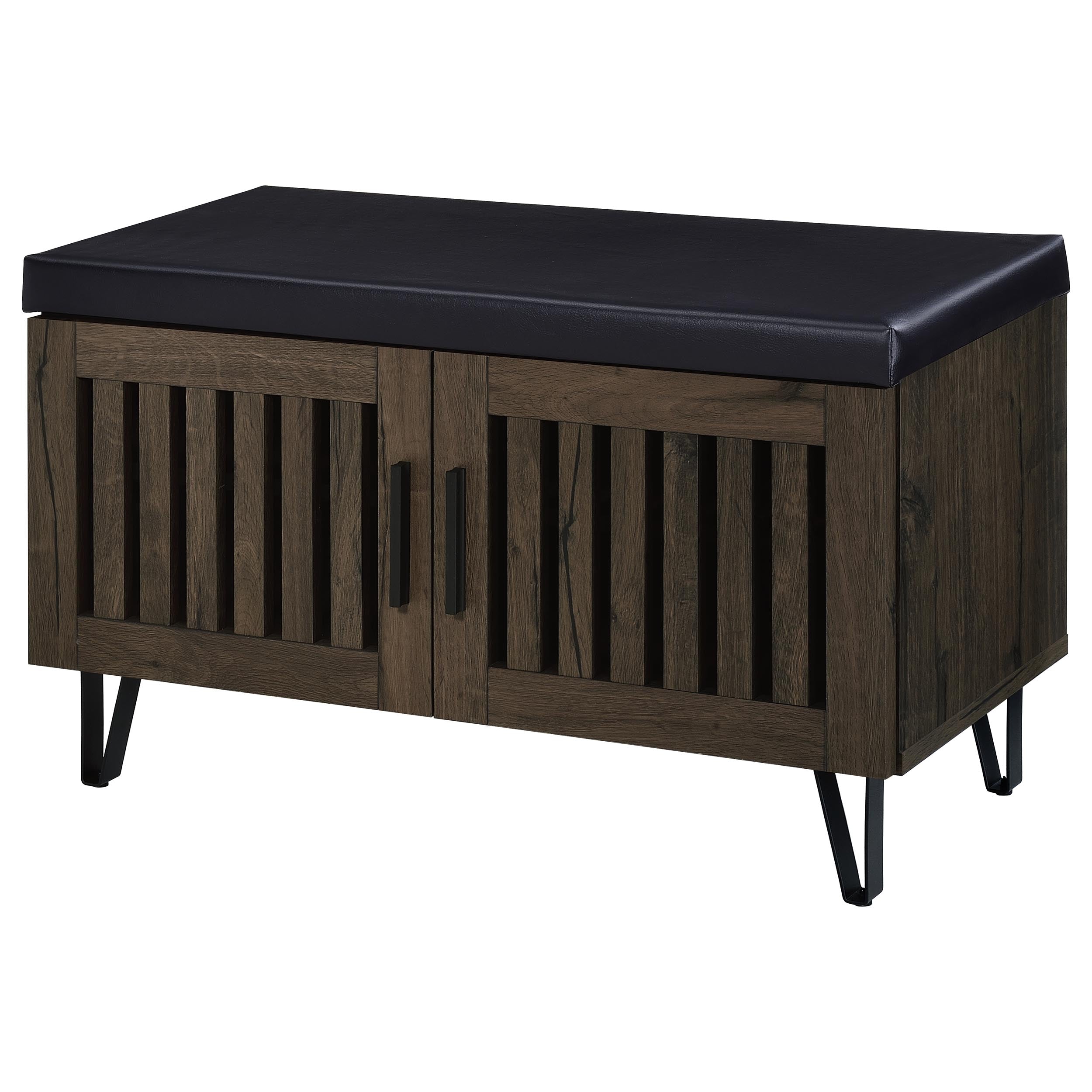 Brixton 2-door Padded Entryway Shoe Storage Bench Black