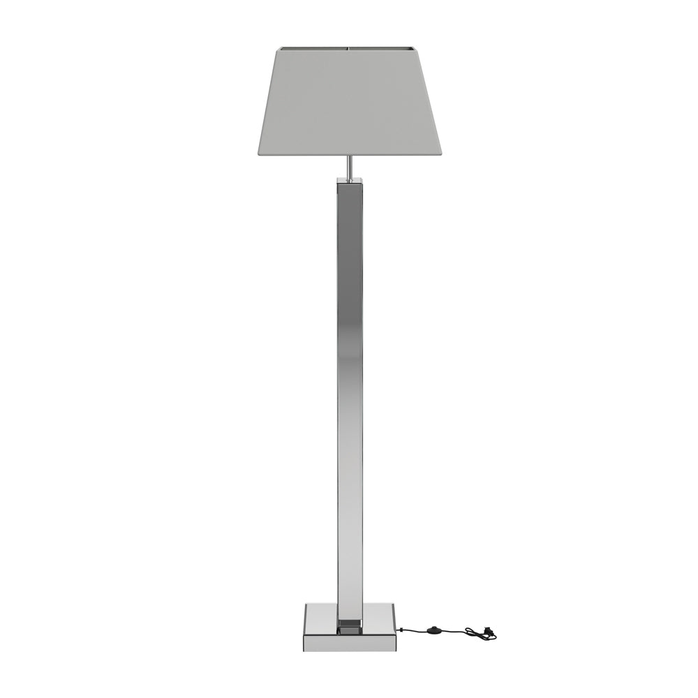 Carmen Geometric Base Floor Lamp Silver