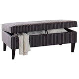 Ernest Rectangular Upholstered Storage Ottoman Black and White