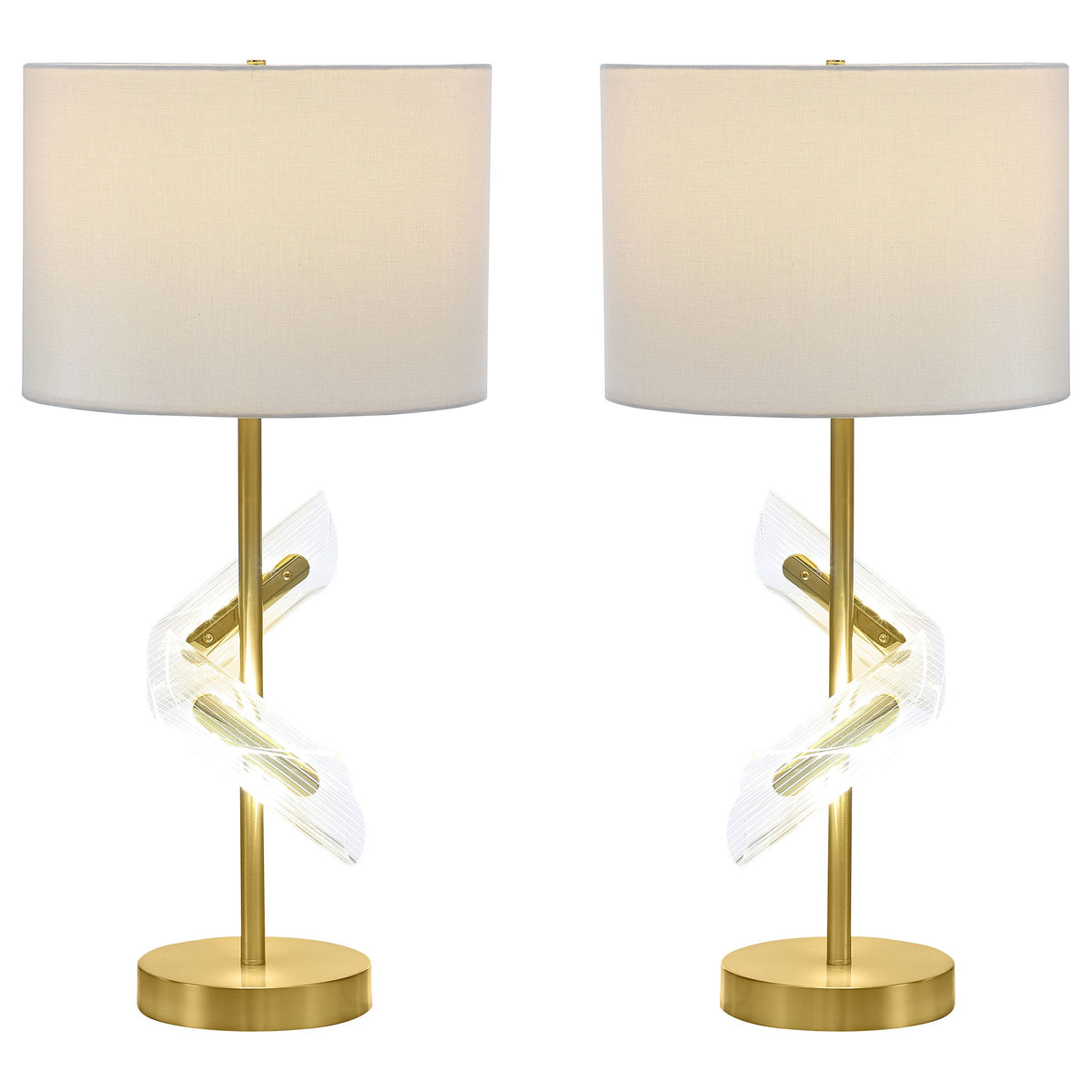 Kingsley 30-inch Drum Shade Table Lamp Gold (Set of 2)