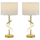 Kingsley 30-inch Drum Shade Table Lamp Gold (Set of 2)