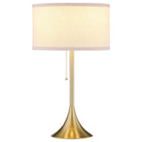 Elmira 24-inch Drum Shade Metal Table Lamp Gold