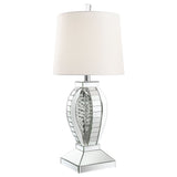 Klein Table Lamp with Drum Shade White and Mirror