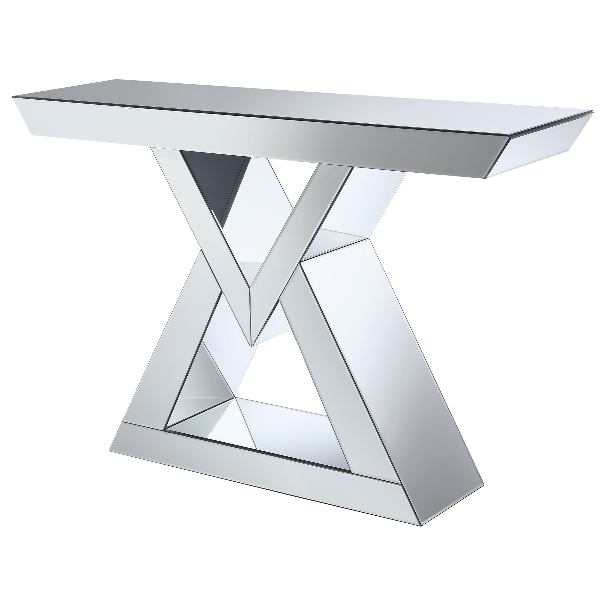 Cerecita Console Table with Triangle Base Clear Mirror