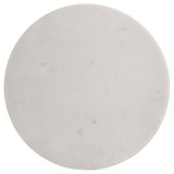 Colette Round Marble Top Side Table White and Dark Grey