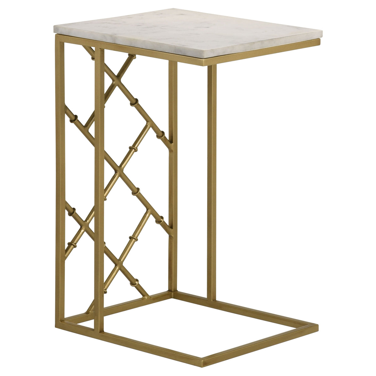 Angeliki Accent Table with Marble Top White