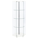 Zahavah 4-shelf Hexagon Shaped Curio Cabinet White and Clear