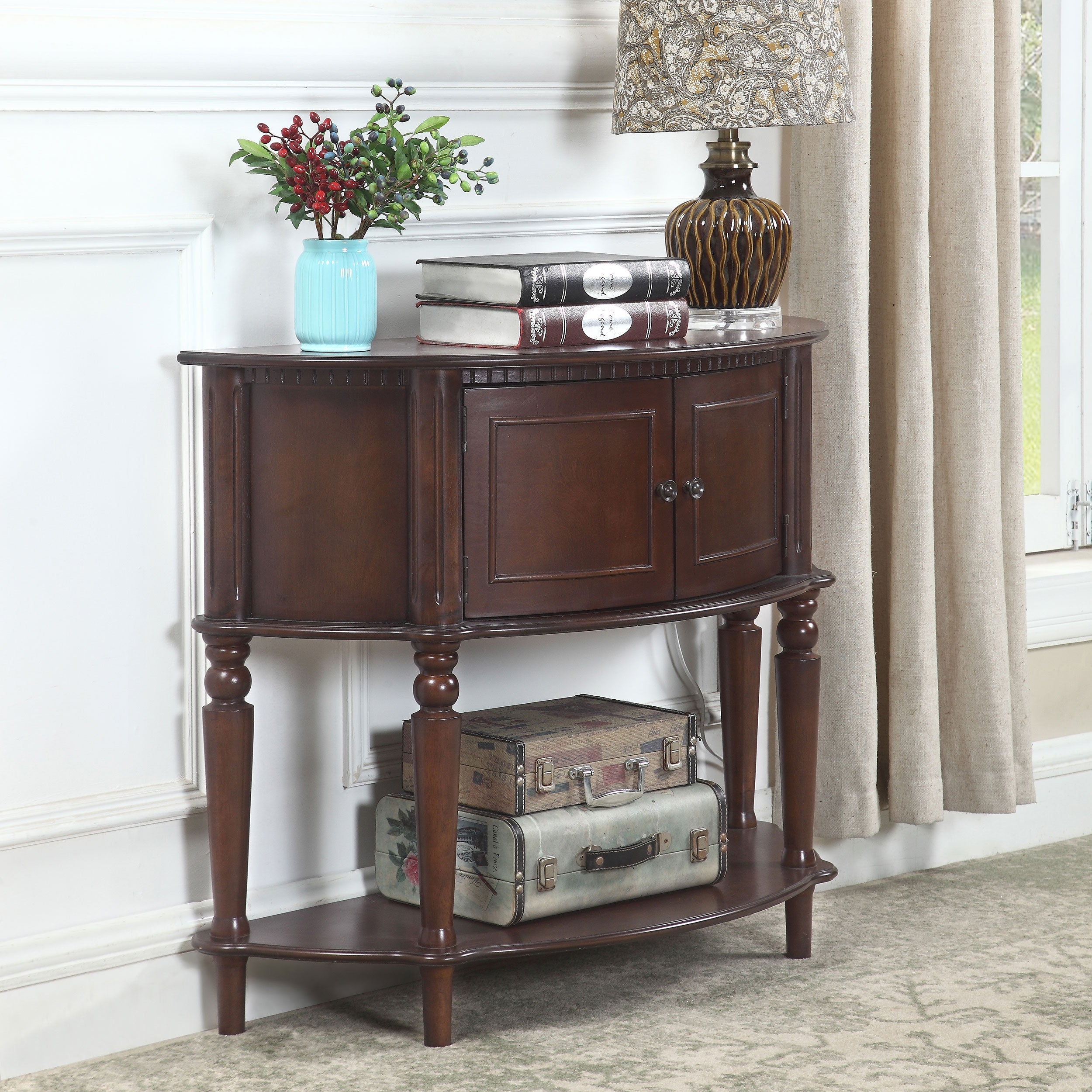 Brenda Console Table with Curved Front Brown