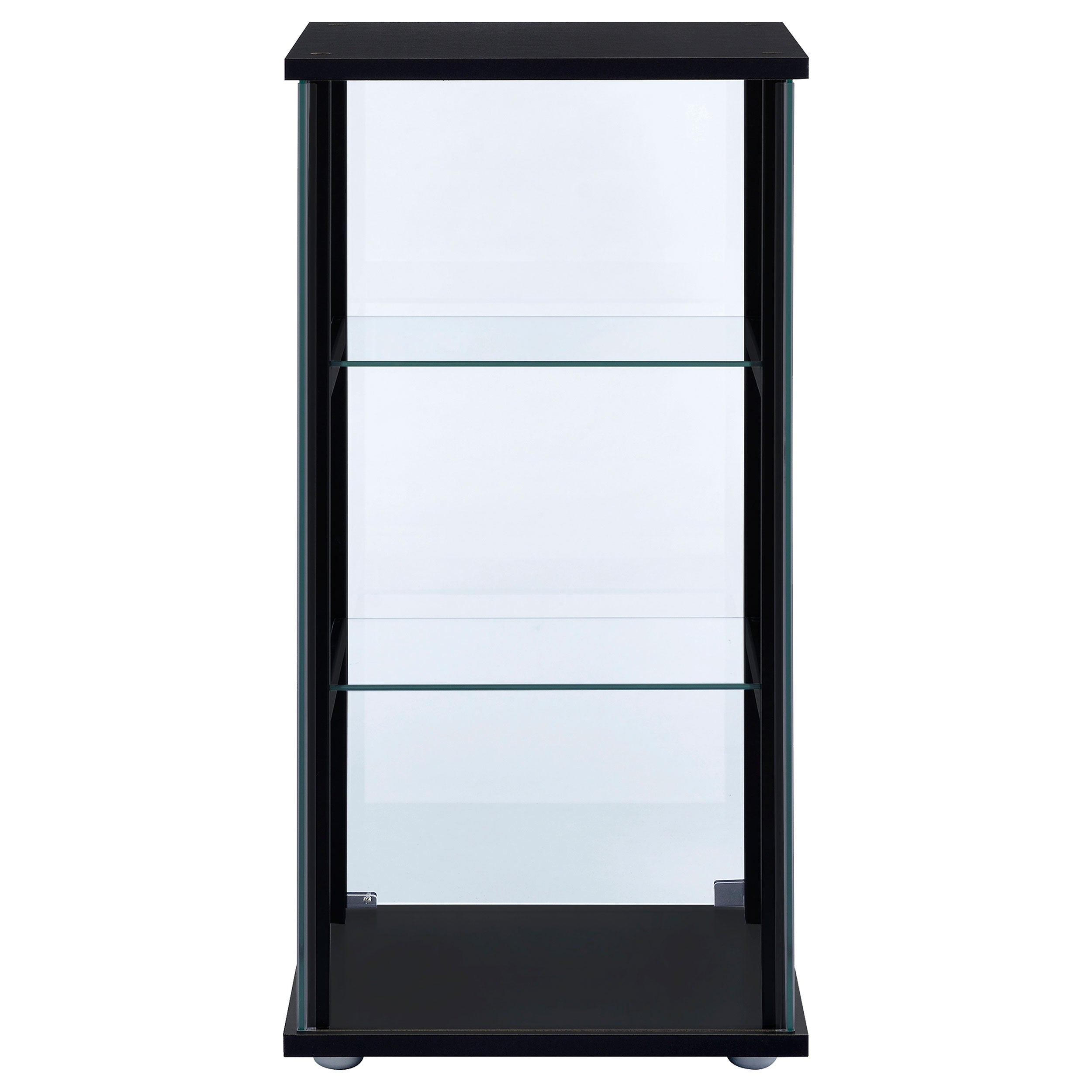 Cyclamen 3-shelf Glass Curio Cabinet Black and Clear