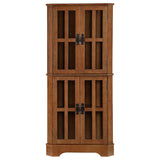 Coreosis 4-shelf Corner Curio Cabinet Golden Brown