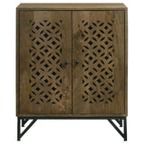 Zaria 2-door Wood Trellis Accent Storage Cabinet Brown