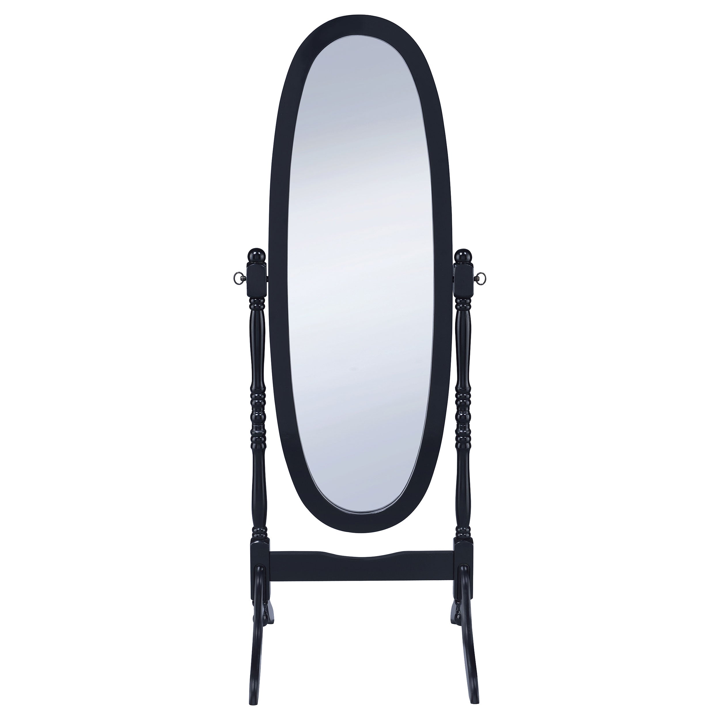 Foyet Wood Adjustable  Length Cheval Mirror Black