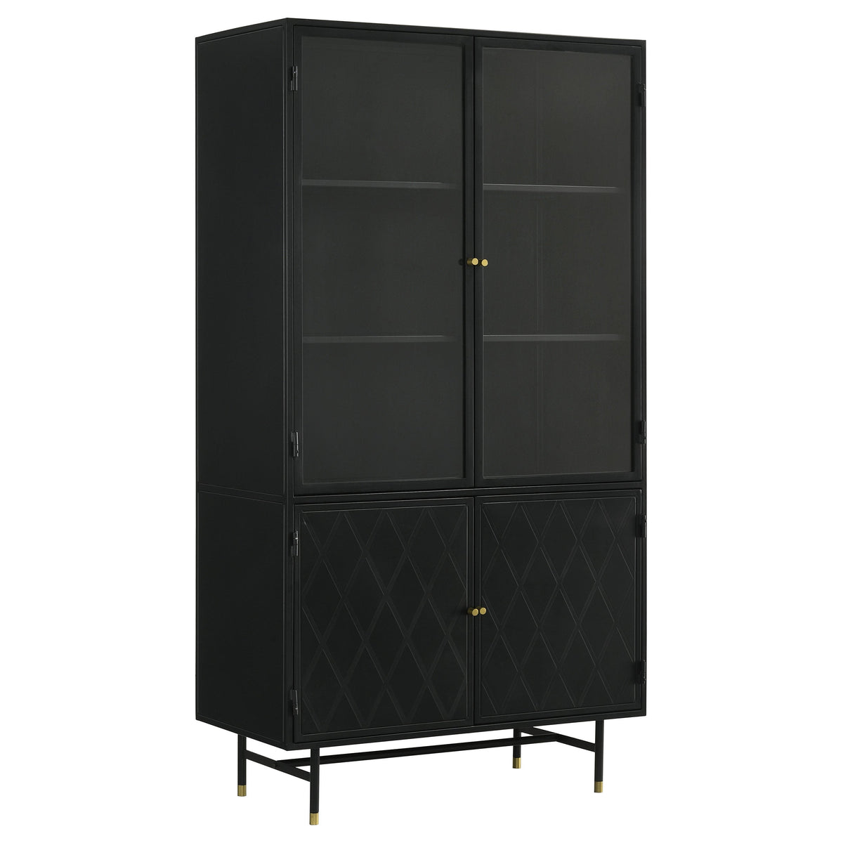 Santiago Rectangular 4-door Cabinet Matte Black