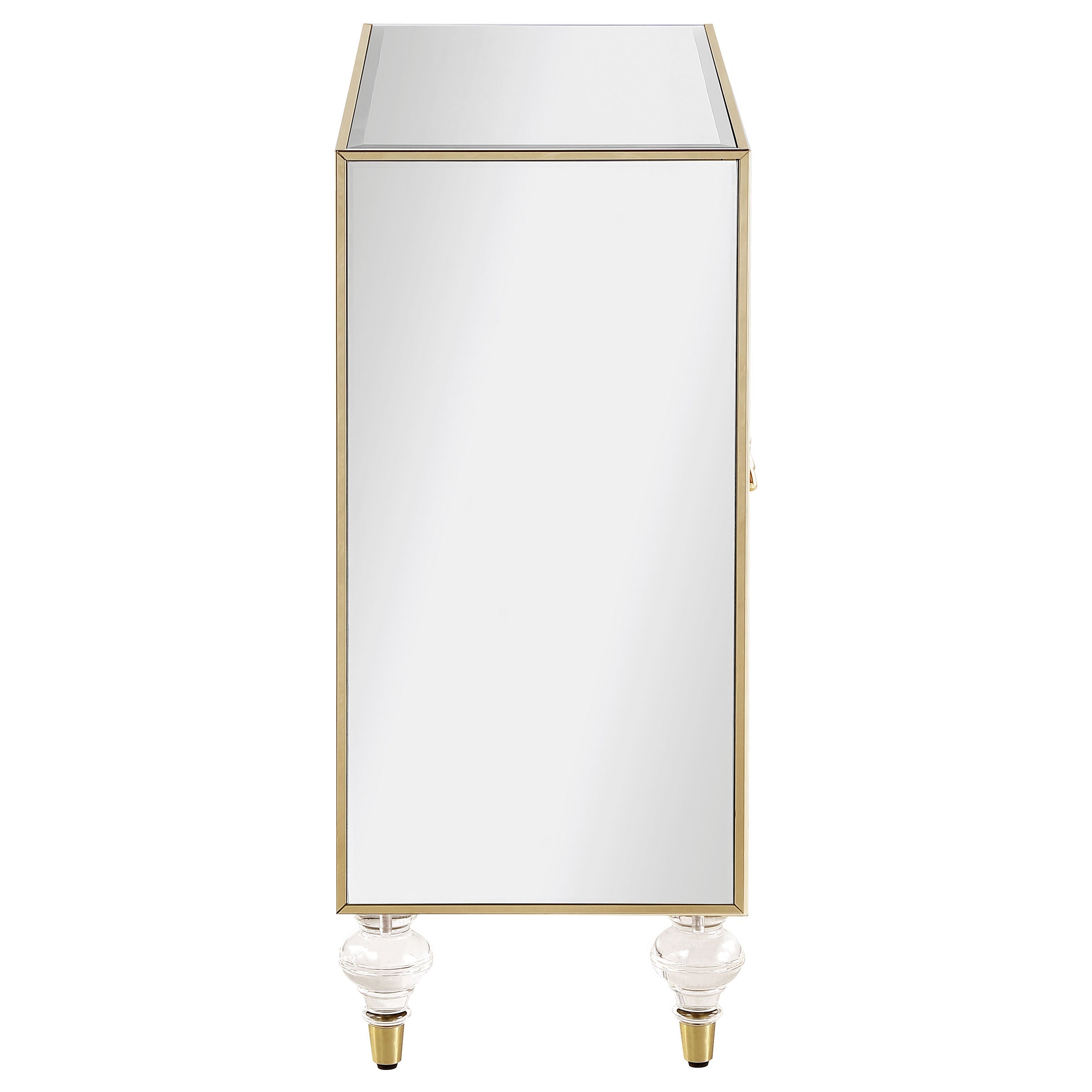 Astilbe 2-door Accent Cabinet Mirror and Champagne