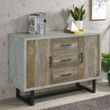 Abelardo 3-drawer Accent Cabinet Weathered Oak and Cement