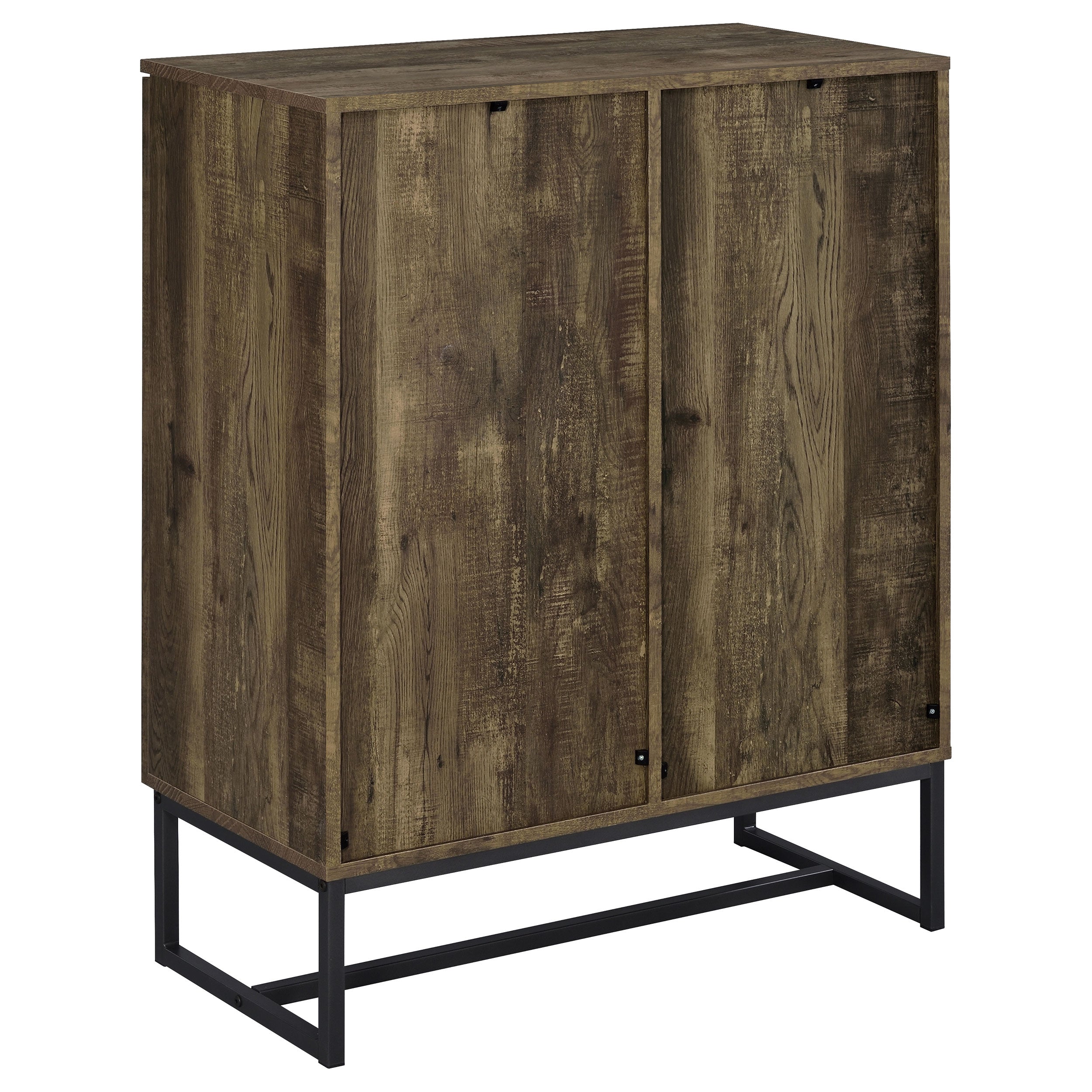 Carolyn 2-door Accent Cabinet Rustic Oak and Gunmetal