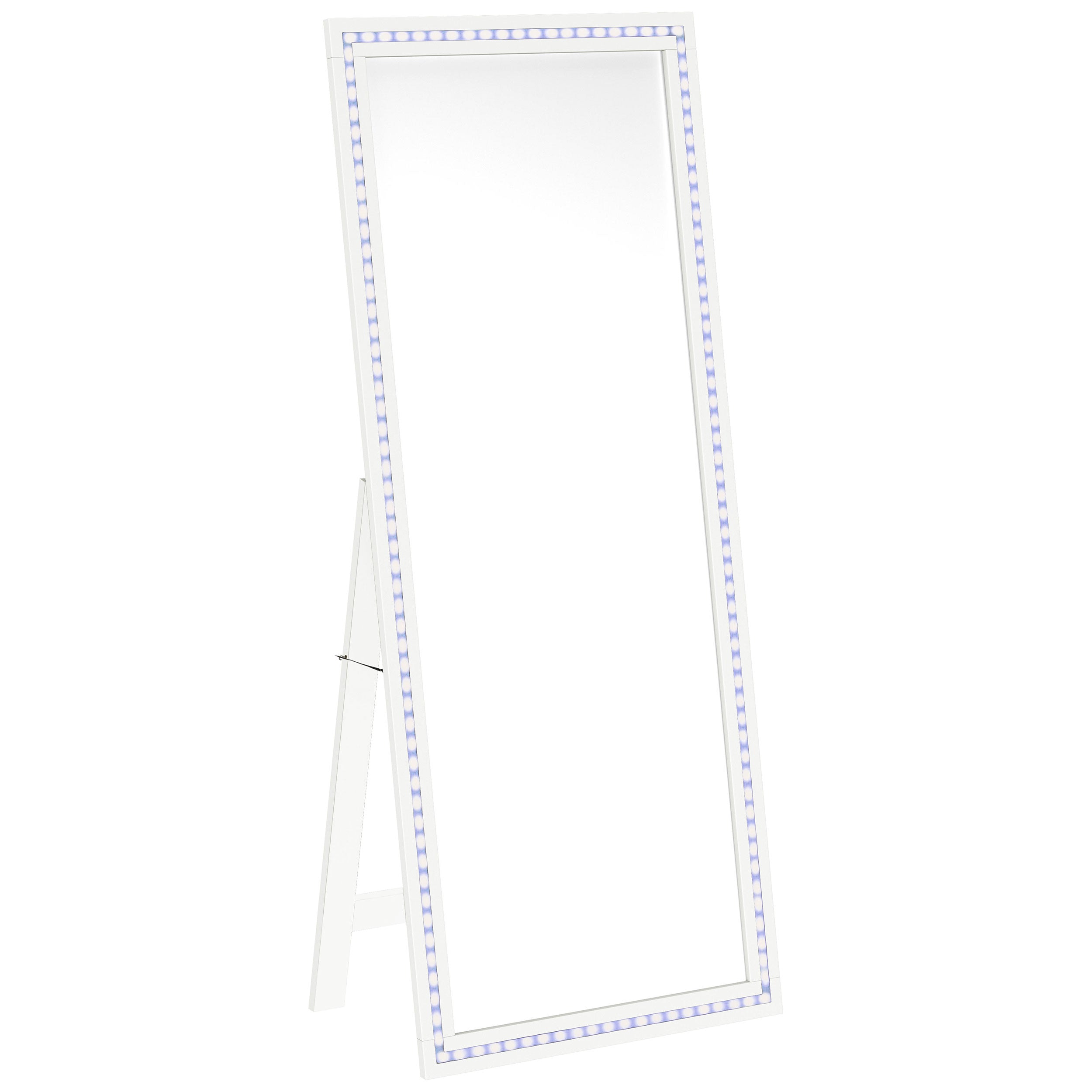 Windrose 28 x 67 Inch Tempered LED Standing Mirror White