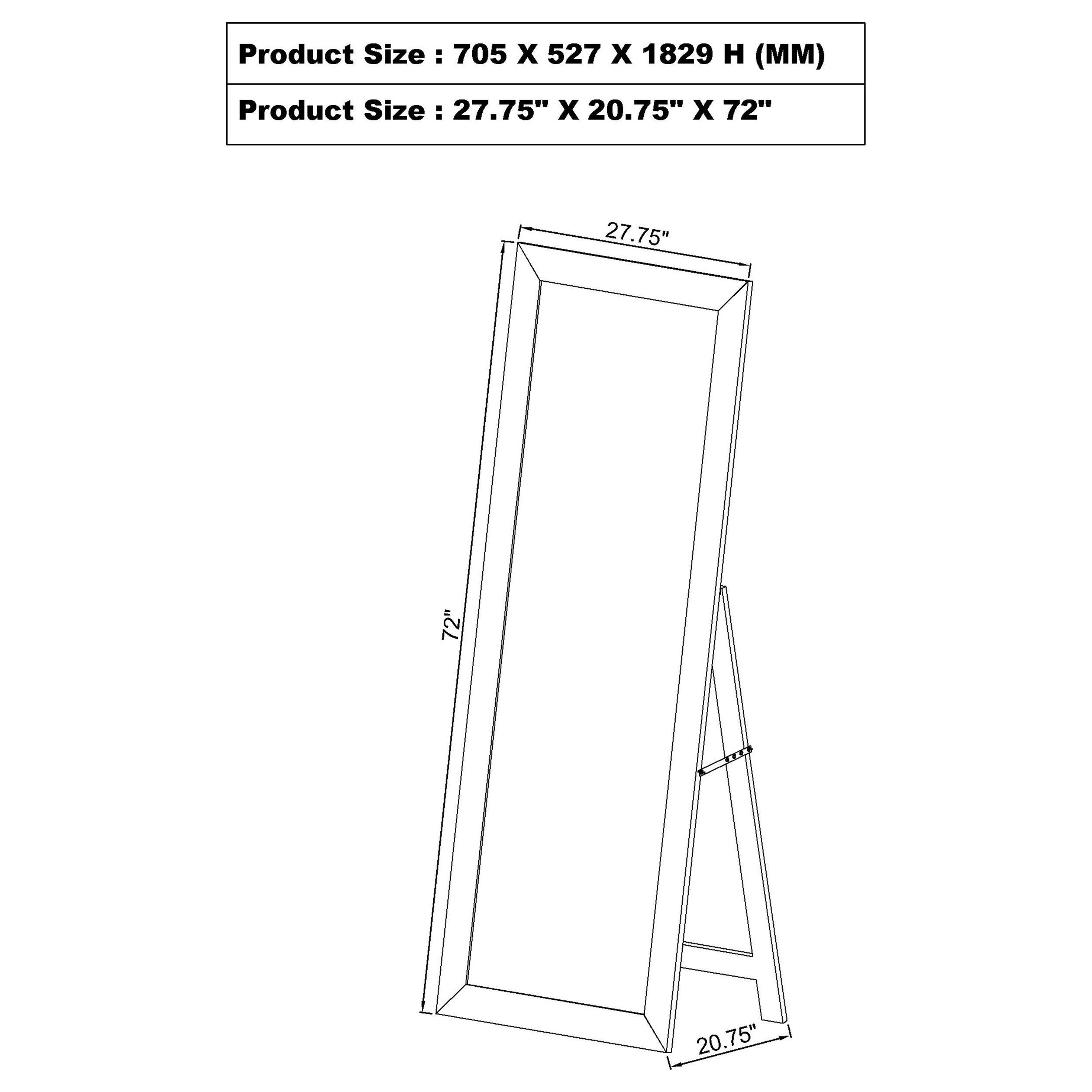Cadence Tempered Glass  Length Mirror Grey Washed Oak