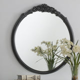 Sylvie French Provincial Round Wall Mirror Black