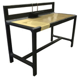 Purston Writing Desk with Hidden Storage Black and Brass