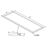 50x18-inch 6mm Rectangular Clear Tempered Glass Top