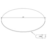 48-inch 10mm Round Clear Tempered Glass Top