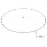 54-inch 10mm Round Clear Tempered Glass Top