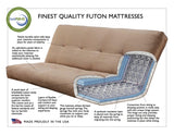 #6000 276 Coil Hinged Full-size Futon Mattress in Suede Gray
