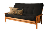 #6000 276 Coil Hinged Queen-size Futon Mattress in Suede Black