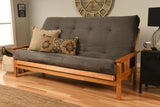 #6000 276 Coil Hinged Queen-size Futon Mattress in Suede Gray