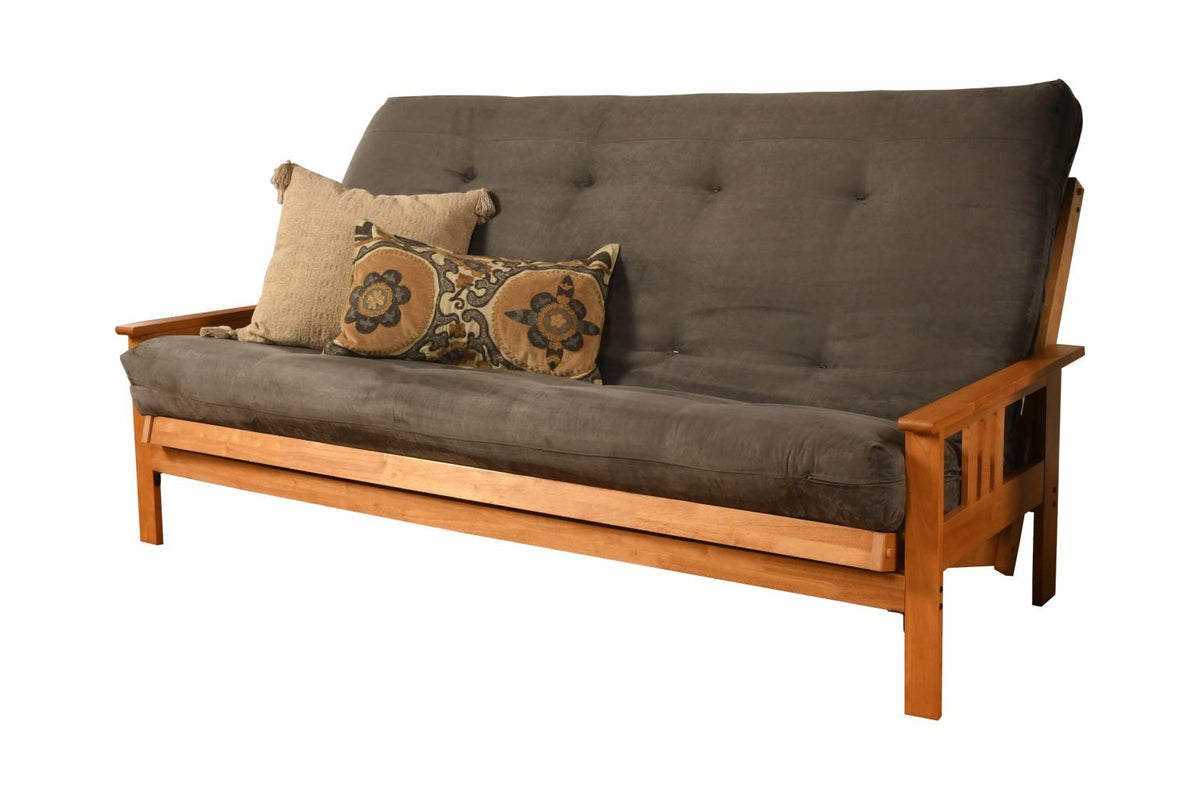 #6000 276 Coil Hinged Queen-size Futon Mattress in Suede Gray