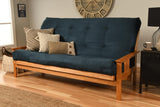 #6000 276 Coil Hinged Queen-size Futon Mattress in Suede Navy