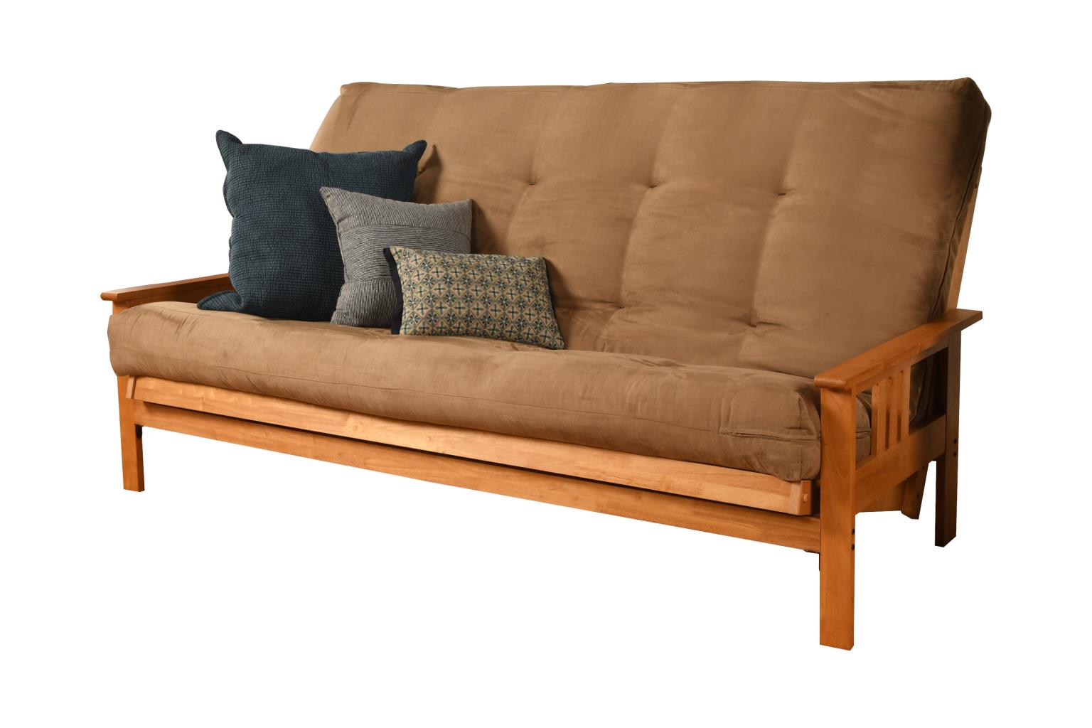 #6000 276 Coil Hinged Queen-size Futon Mattress in Suede Peat