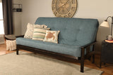 #6000 276 Coil Hinged Queen-size Futon Mattress in Linen Aqua