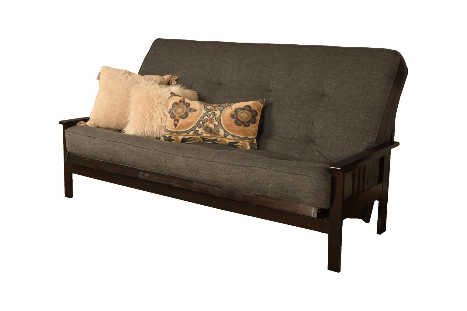 #6000 276 Coil Hinged Queen-size Futon Mattress in Linen Charcoal
