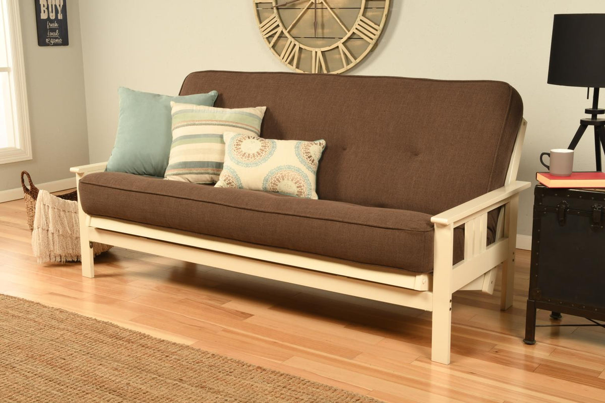 #6000 276 Coil Hinged Full-size Futon Mattress in Linen Cocoa