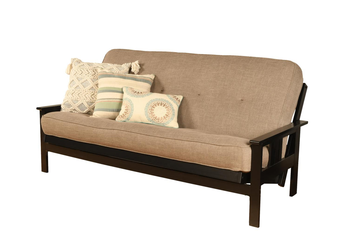 #6000 276 Coil Hinged Full-size Futon Mattress in Linen Stone