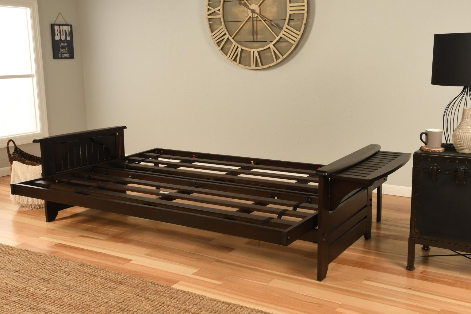 Phoenix Queen-size Futon Frame in Espresso Finish