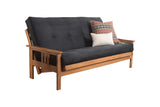 #6000 276 Coil Hinged Full-size Futon Mattress in Suede Black
